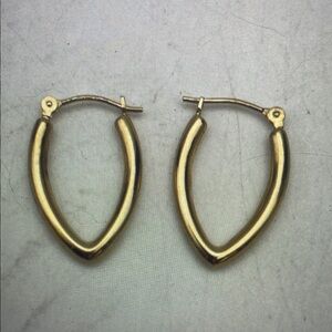 14K Marquis Shape Hoop Earrings